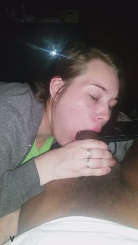 brunette interracial sucking gif