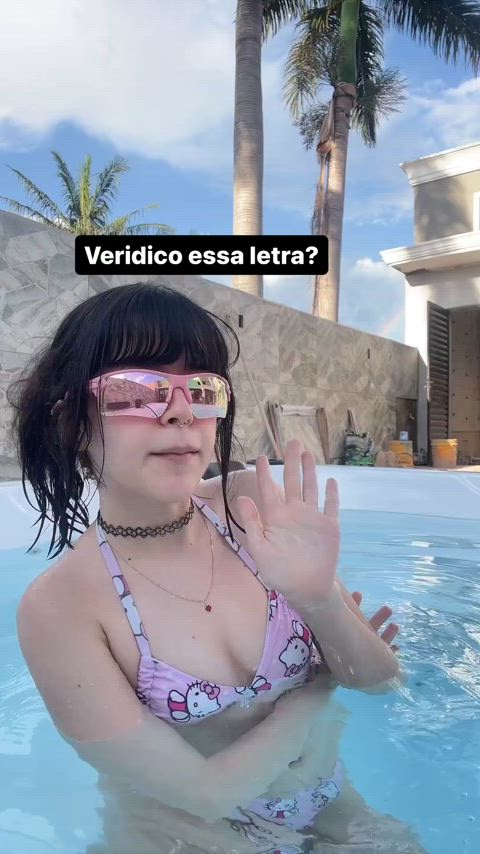 bikini pool teen gif