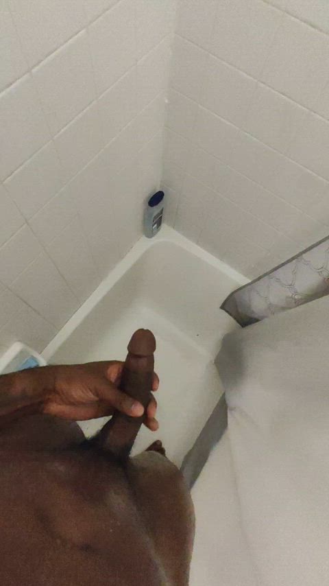 bbc slut big dick jerk off shower gif