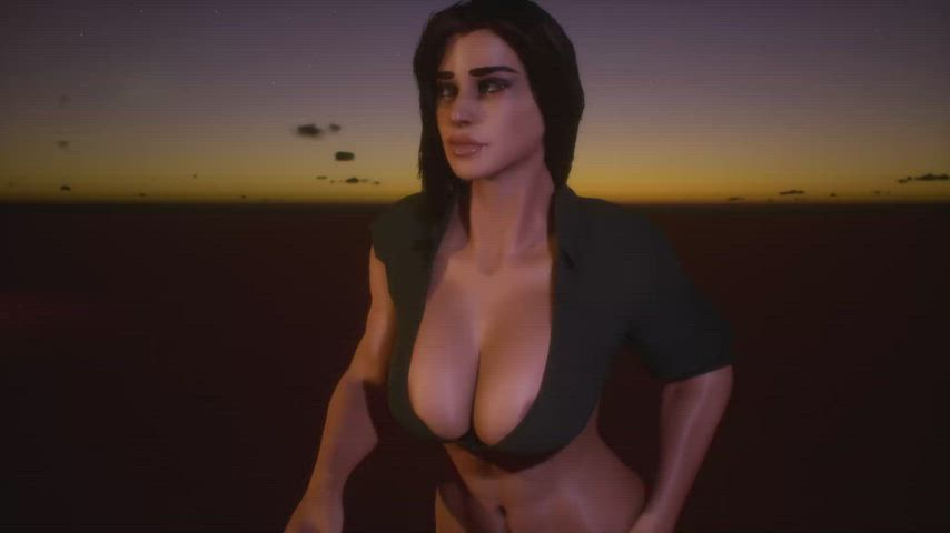 3D Cleavage Jiggling gif
