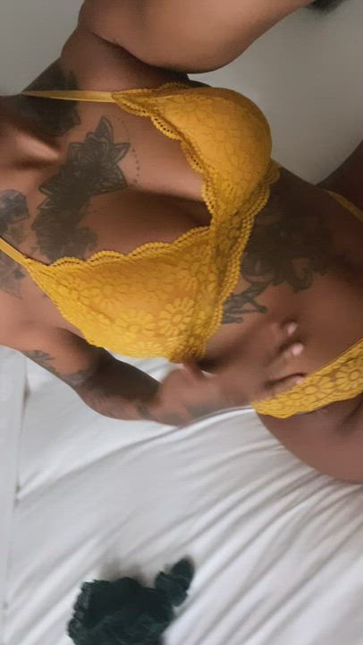 Ebony Natural Tits Tattoo gif