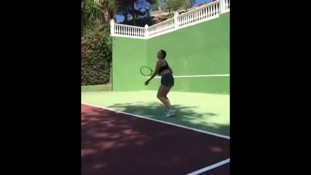 Leila playing tennis