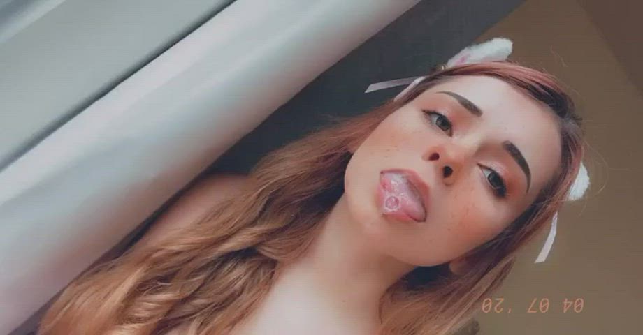 Ahegao Spit Tongue Fetish gif