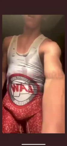 Hot twink in wrestling singlet (NOT OP)