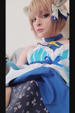 Blonde Cosplay Trans gif