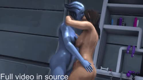 liara frotting frottage on futa futanari