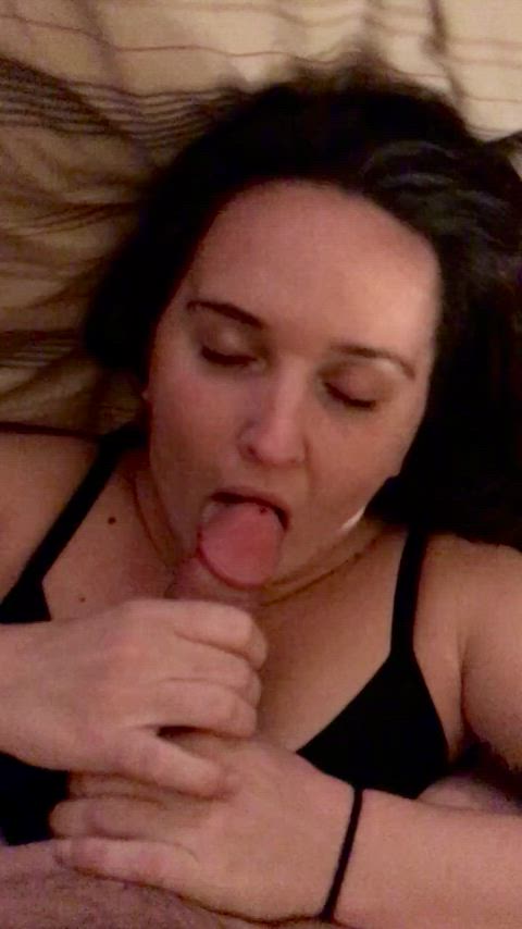 blowjob brunette deepthroat face fuck hardcore homemade pov real couple rough submissive