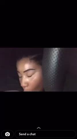 Amateur Blowjob Car Sex Deepthroat Ebony Interracial r/BrownChicksWhiteDicks gif