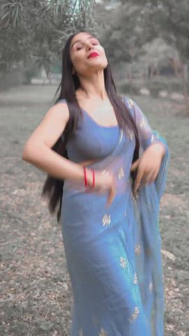 Belly Button Cleavage Cute Desi Indian Saree gif