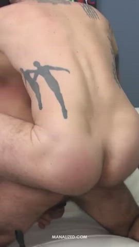 bareback cock doggystyle gay muscles gif