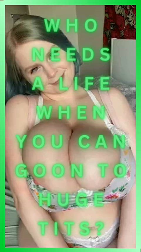 big tits caption gooning huge tits gif