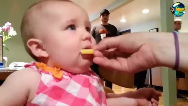 Baby Eating Lemon