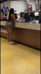 Slutty Teen Flashes At McDonalds And Rubs Ice Cream On Ass