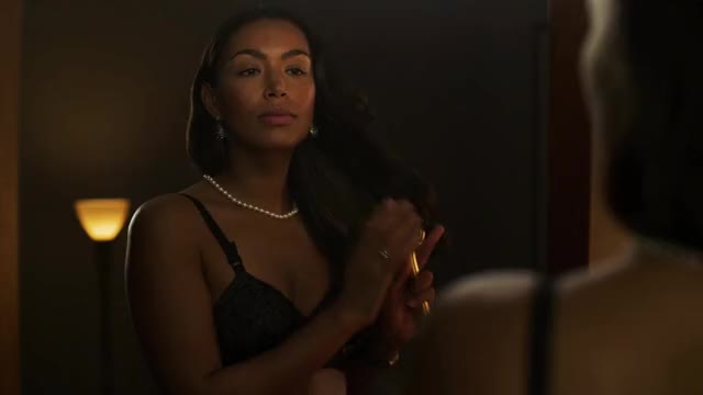 Ilfenesh Hadera - Godfather of Harlem (2019) - S1E4 - walking around bedroom in lingerie