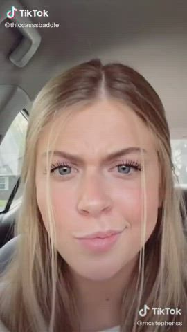 Blonde Blue Eyes TikTok Tongue Fetish gif