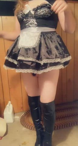 boots chastity maid trans gif