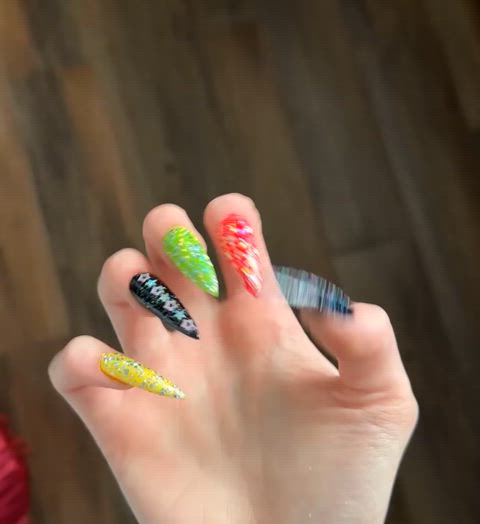 Colorful birthday nails