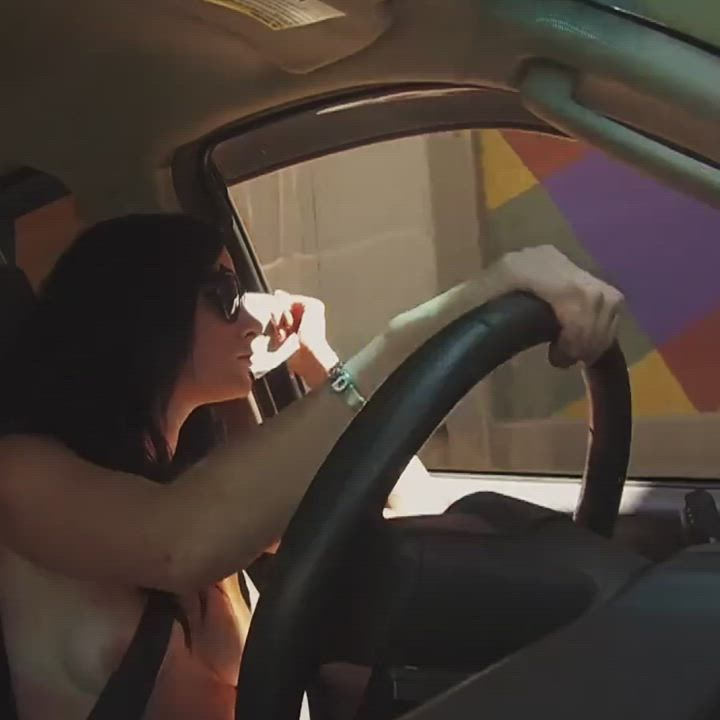 Drive Thru Boobs Out (Veruca James - Wood rocket) (nude flashing spectator)