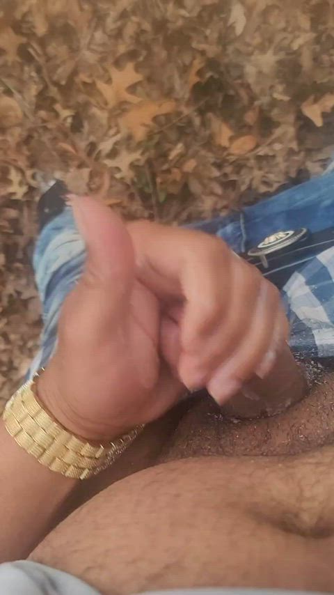 amateur big dick cock cumshot jerk off masturbating pov public solo gif