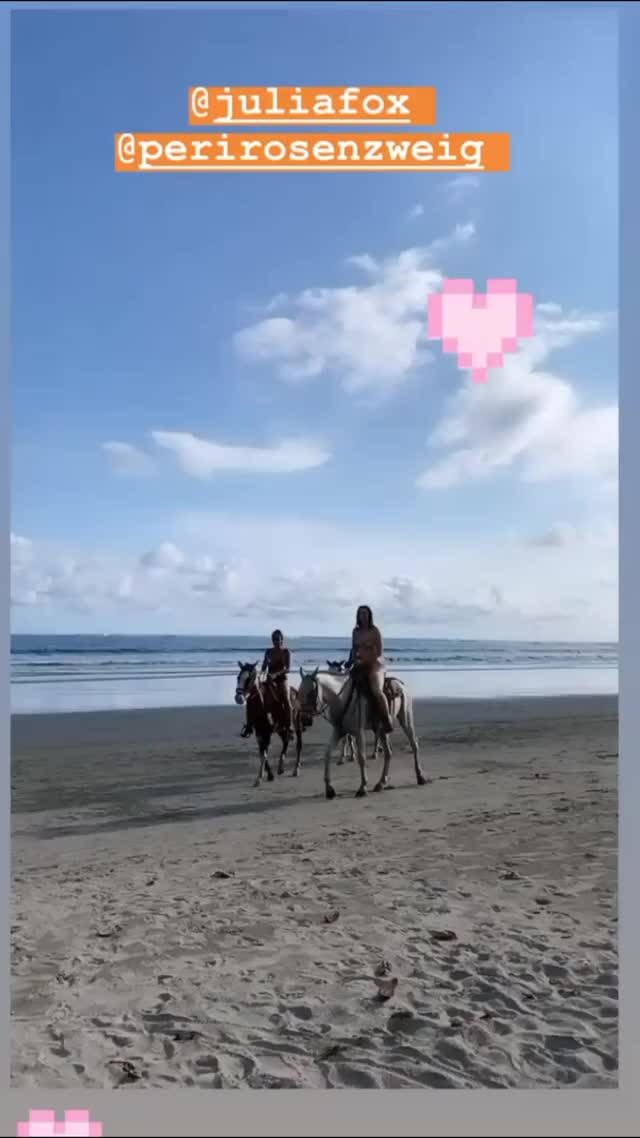 Julia Fox - Horse-riding, mid-distance view (via a friend's IG story 1/30/20)