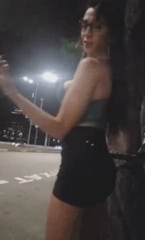 big dick boobs public tease trans gif