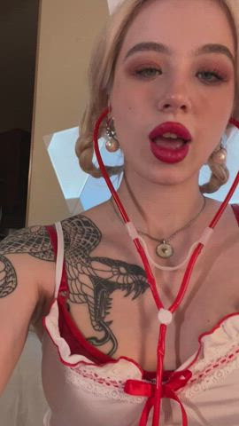 amateur blonde doctor lips naked onlyfans sex uniform gif