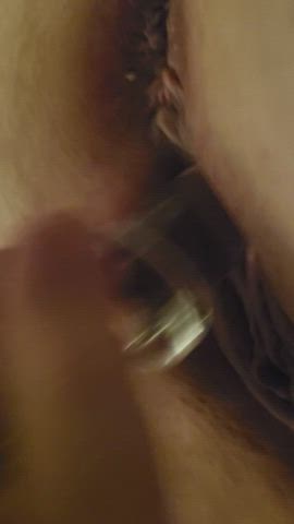 Asshole Glass Toy Orgasm gif