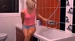 Austrian bitch who seduces the master of the bathroom repairman