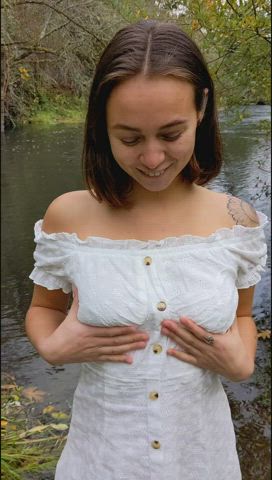 Boobs Outdoor Wet gif