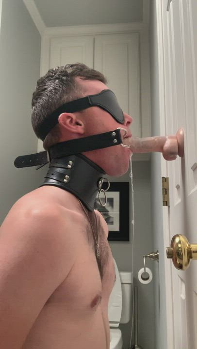 Blindfolded Dildo Gagged gif