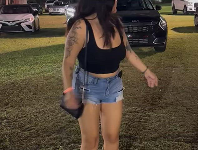 big tits flashing public gif