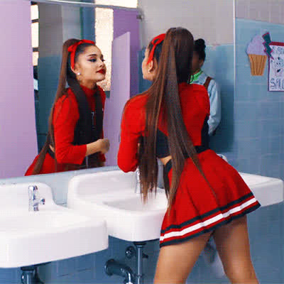 ariana grande celebrity cheerleader gif