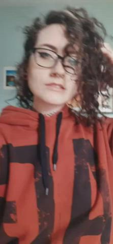 curly hair cute glasses selfie gif
