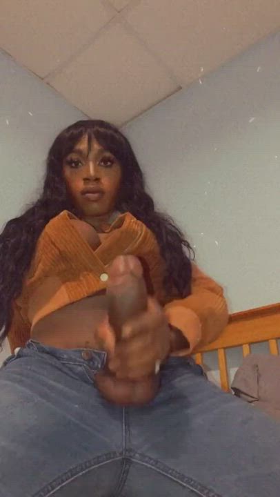 Ebony Monster Cock Trans gif