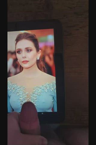 celebrity cum elizabeth olsen tribute gif