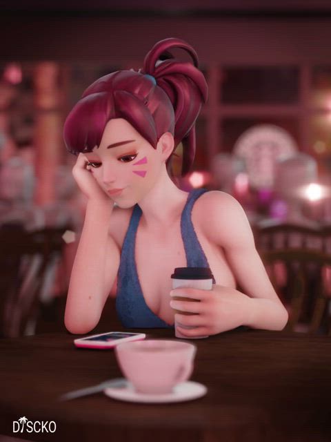 At the cafe [D.va,Overwatch] (discko)