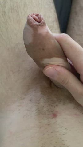cock foreskin masturbating penis shaved uncut gif