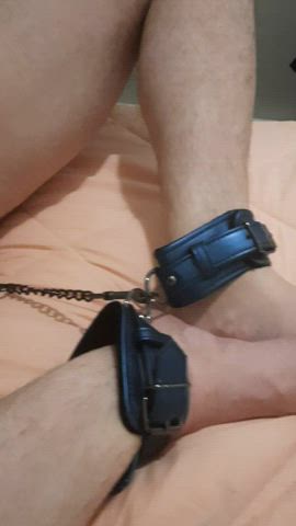 Chained and plugged my slutty sissy boy today. He wasn't allowed to cum until I said