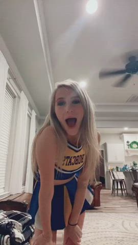 Blonde Cheerleader Cheerleaders Legs Schoolgirl Skirt Teen TikTok gif