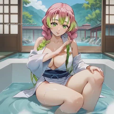 ai generated animation anime big tits hentai long hair hanime western-hentai gif