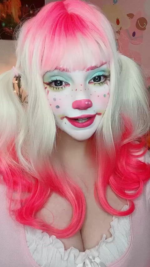 big tits clown girl cute gif