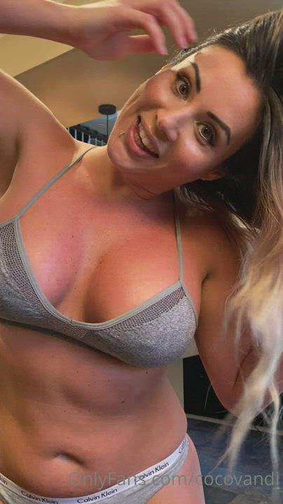 Big Tits Blonde Coco MILF Sport Step-Mom Tease gif