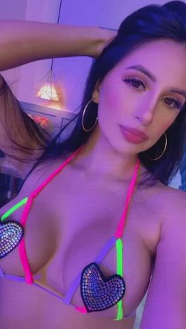 cute latina solo tits gif