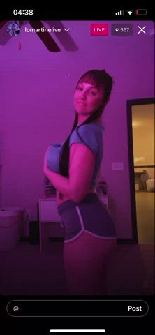 Showing tits and shaking ass