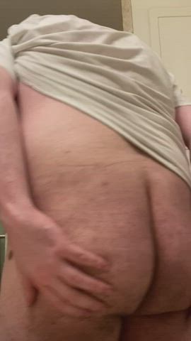 amateur anal play ass ass spread asshole bathroom bear fingering gay gif