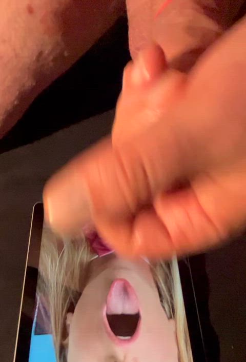 blonde cum cumshot tribbing tribute gif