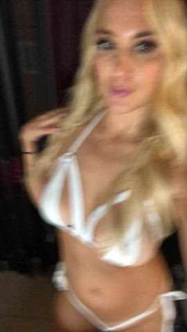 big tits bikini blonde boobs goddess milf micro bikini pornstar sexy gif