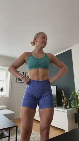 blonde fitness gym norwegian teen tiktok gif