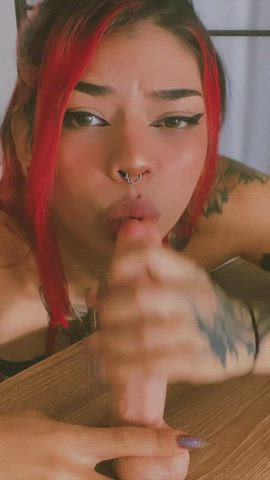 cock deepthroat saliva gif