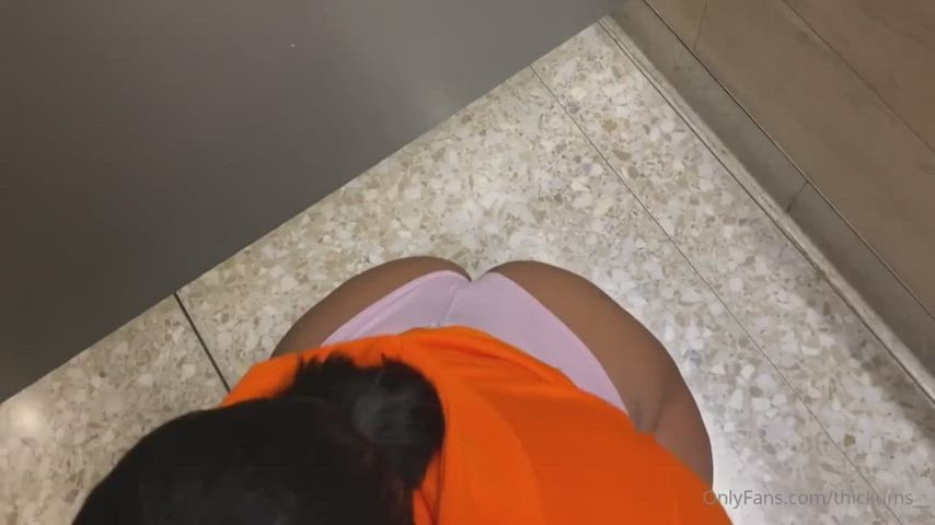 bathroom blowjob booty ebony onlyfans oral sloppy thick twerking gif